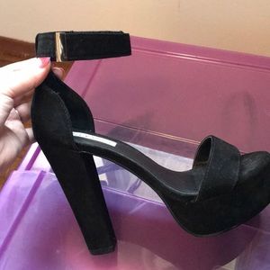 NLY shoes black suede heels